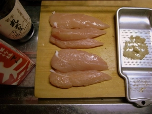 鳥ササミ唐揚げ・材料