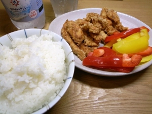 鳥ササミ唐揚げ＆パプリカ