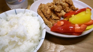 鳥ササミ唐揚げ&パプリカ