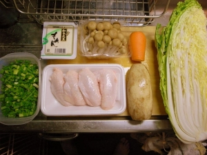鶏手羽先の鍋：材料
