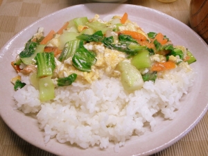 野菜炒め→水溶き片栗粉→オンザライス：必勝パターン