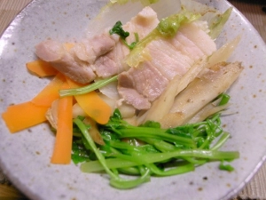 ポン酢をかけて食う