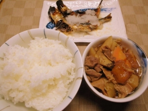 焼いた丸干しが無残な姿に