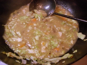 水溶き片栗粉で強めにとろみを付ける