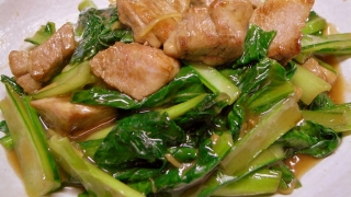 豚肉と小松菜の炒め物：完成