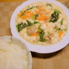 豆腐とホウレン草の熱々あんかけ