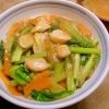 ホタテと小松菜のオイスターソースであんかけ丼