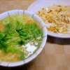 三つ葉入り塩ラーメン、小女子のチャーハン