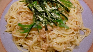 納豆明太子パスタ