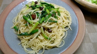 行者ニンニクとアンチョビのパスタ