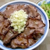 牛タンねぎ塩ダレ丼、ゴーヤとミョウガの柚胡椒風味