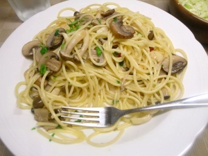 充実のきのこパスタであった