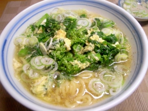 菜の花とブロッコリーの塩ラーメン