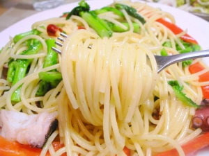 この美味しさなら、パスタは200gくらいがちょうど良い