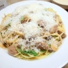 鶏レバーとパルミジャーノ・レッジャーノの濃厚パスタ