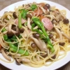しおしお菜の花とぶなしめじのパスタ