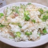 鯵とオクラとミョウガの混ぜご飯
