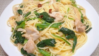 鶏肉と油揚げのパスタ