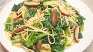 ほうれん草とシイタケのリハビリ・パスタ