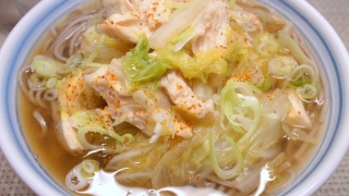 白菜と鶏のとろみ蕎麦