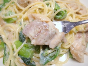 クリームソースに鶏肉も良く合う