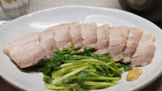 茹で塩豚と芹