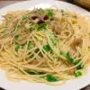 小女子とカイワレのパスタ