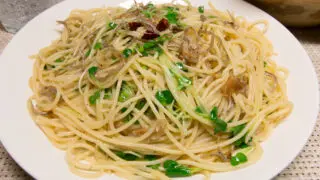 小女子とカイワレのパスタ