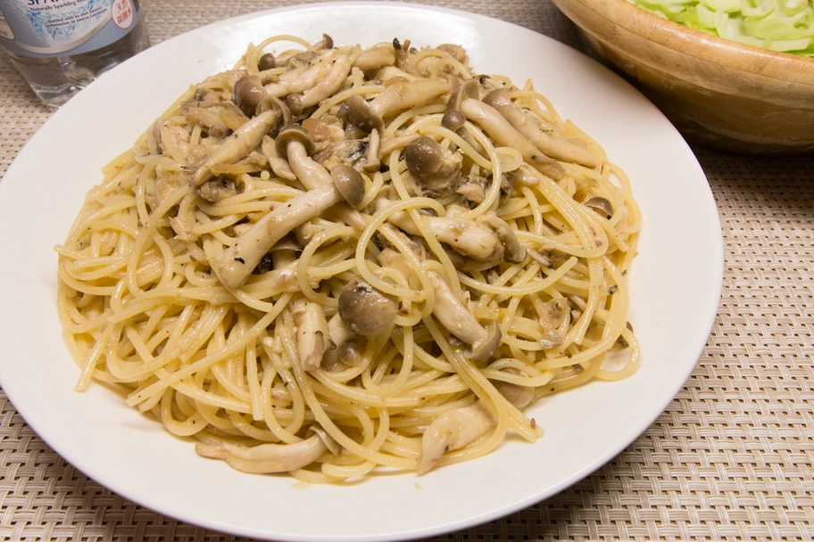 いわしの生姜煮でパスタ