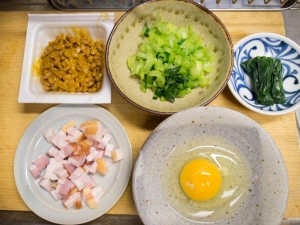 小松菜は茹でて刻む