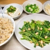 ほうれん草と大豆のナンプラー炒め