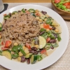 豆と野菜のグリーンカレー、水葉のサラダ