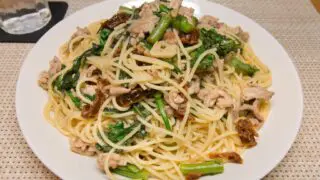 豚肉とドライトマトのパスタ