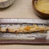 秋刀魚の塩焼きとたまねぎの味噌汁