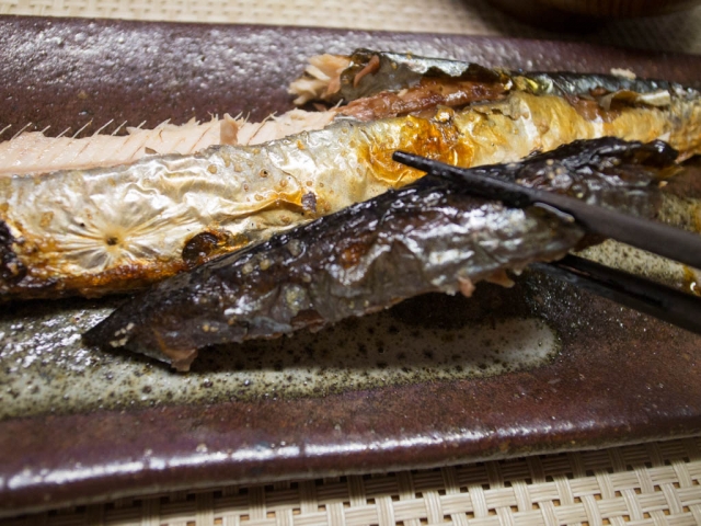 秋刀魚の塩焼き１
