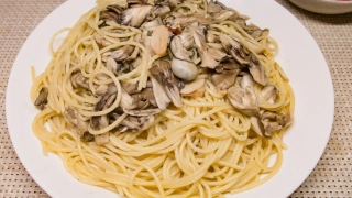 牡蠣と舞茸のパスタ