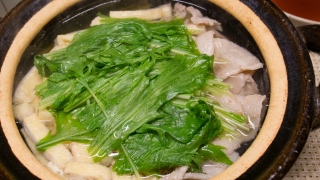 豚バラ肉と水菜の鍋