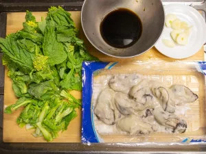 牡蠣には片栗粉をまぶす