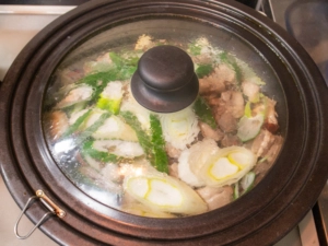 ふたをして弱火で加熱