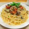 茄子とトマトの冷製パスタ