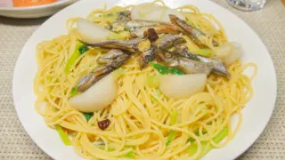 シシャモと蕪のパスタ