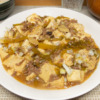 豆腐と挽肉と高菜漬けの炒め煮