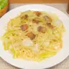 塩豚とキャベツの生姜パスタ