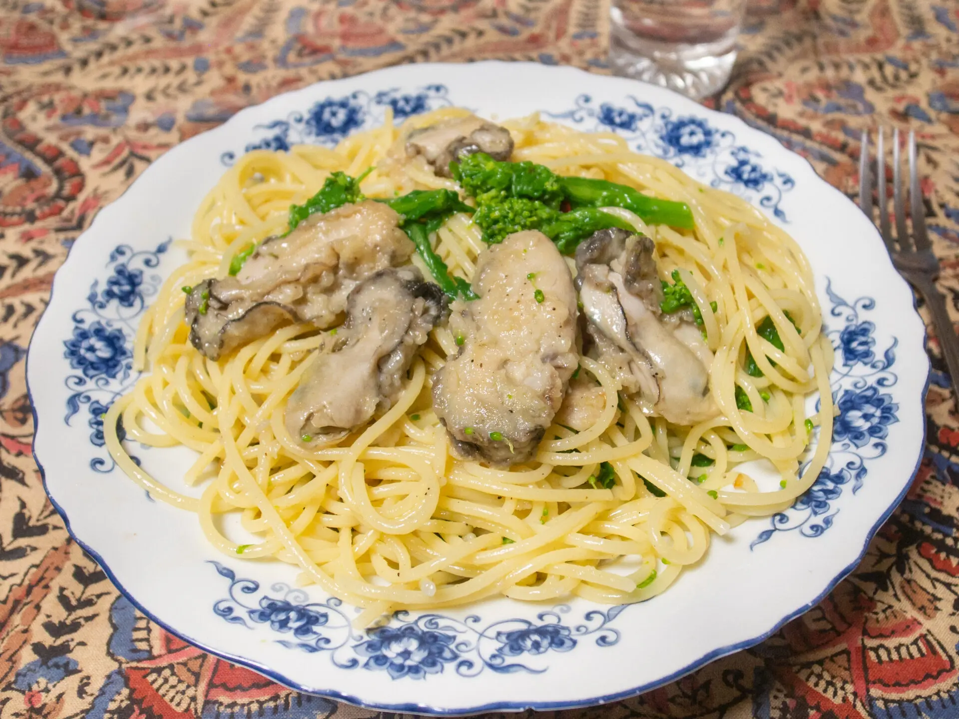 牡蠣と菜の花のパスタ