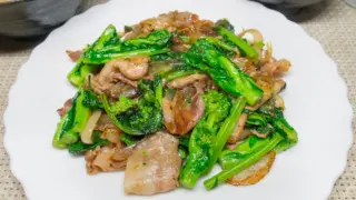 菜の花と豚肉の炒めもの