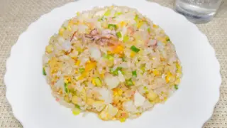 塩辛と紅生姜のチャーハン