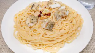鱈とたらこのパスタ