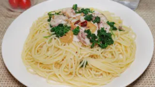 塩鯖とパセリのパスタ