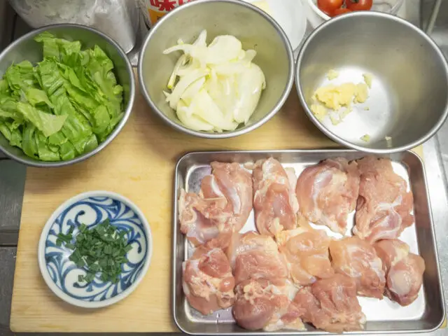 食材の下ごしらえをした写真