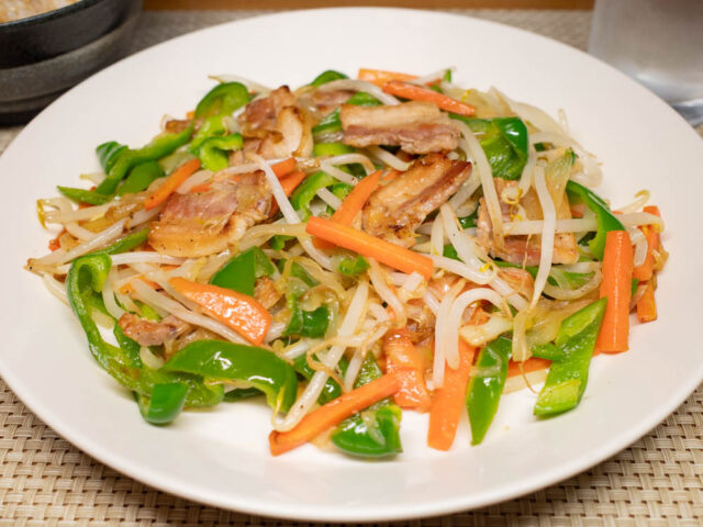 塩豚の野菜炒め
